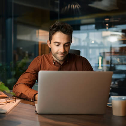 Man using a laptop